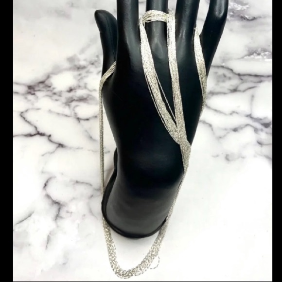 15 Strand 36” Modern Liquid Silver Necklace - Picture 5 of 10